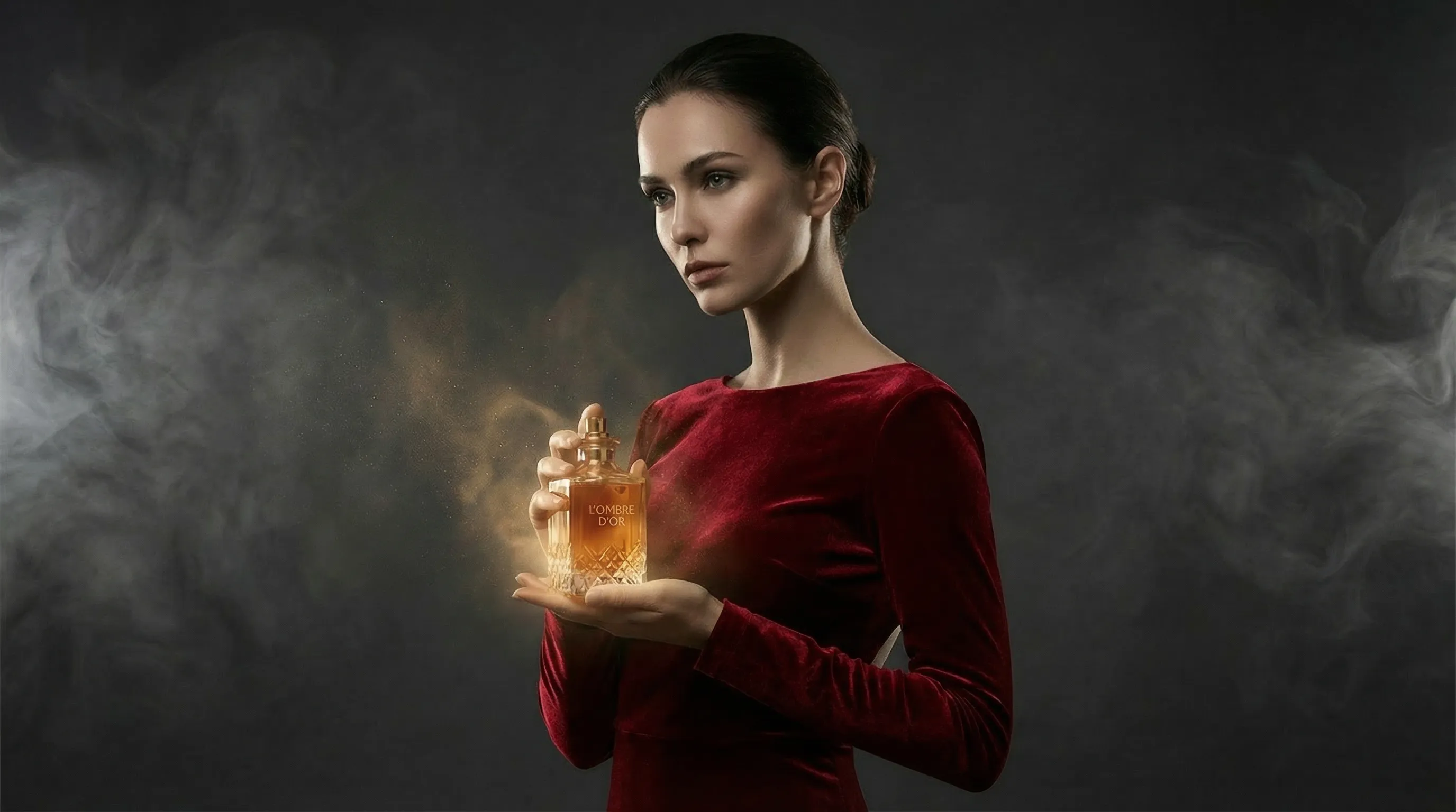 Kobieta z flakonem perfum